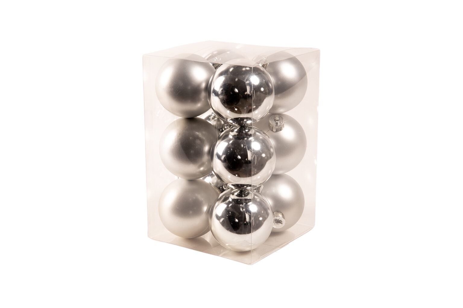 Zilveren kerstballen // Ø 6 cm · 12 stuks » Plastic / Kunststof